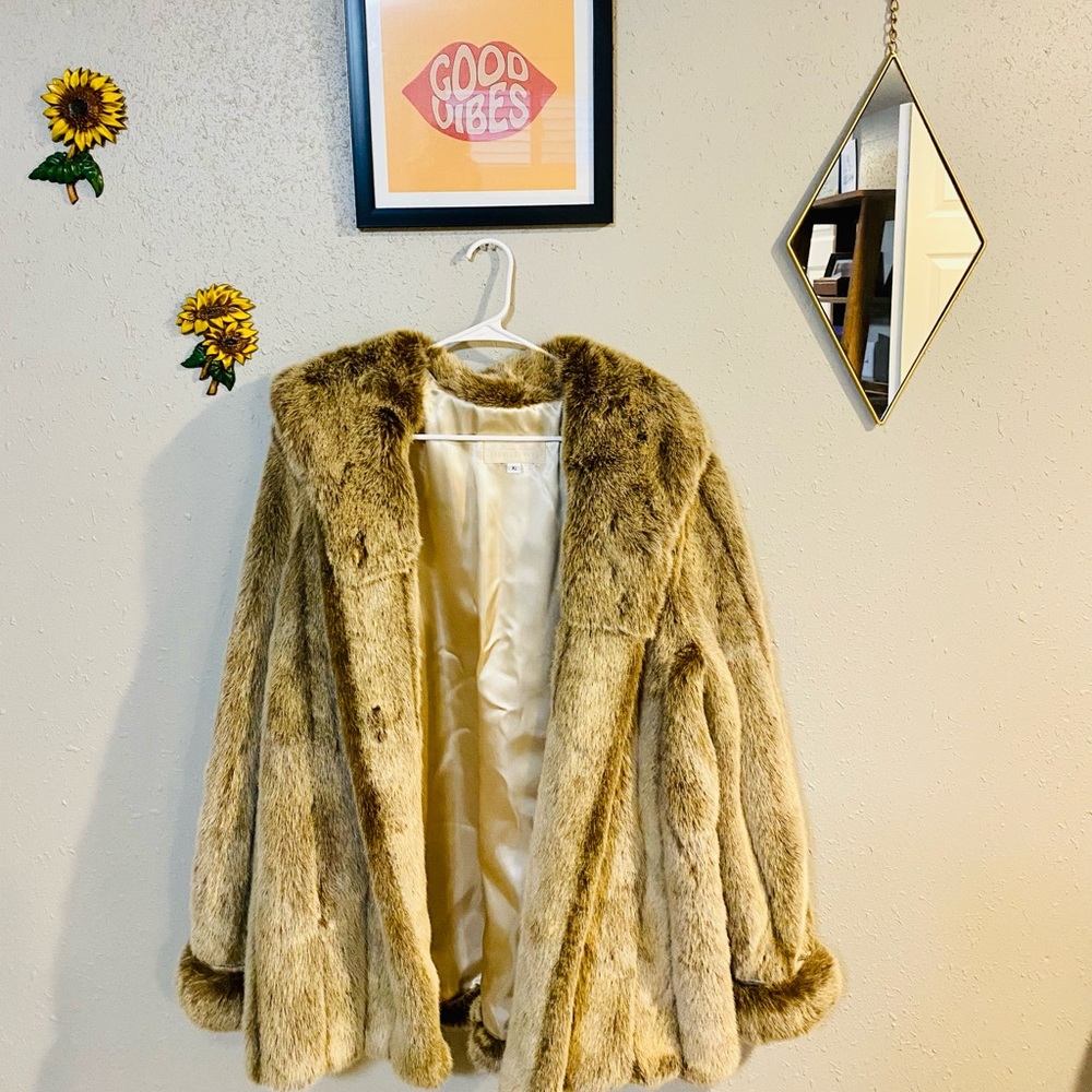 Luxury Faux Mink Fur Coat